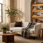 Brown Indian Wool Throw Blanket, Handwoven Couch Coverlet with Rustic Reading Chair Accent - SPHENE