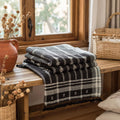 Brown Indian Wool Throw Blanket, Handwoven Couch Coverlet with Rustic Reading Chair Layer - CITRINE — product image