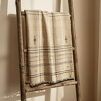 Tan Plaid Indian Wool Throw Blanket, Handwoven Couch Coverlet with Farmhouse Bed Accent - TANISHQ