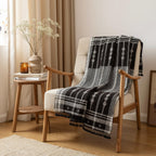 Brown Indian Wool Throw Blanket, Handwoven Couch Coverlet with Rustic Reading Chair Layer - CITRINE