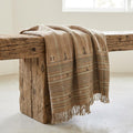 Rust Orange Indian Wool Throw Blanket, Handwoven Sofa Coverlet with Heritage Bedroom Layer - RUBY — product image