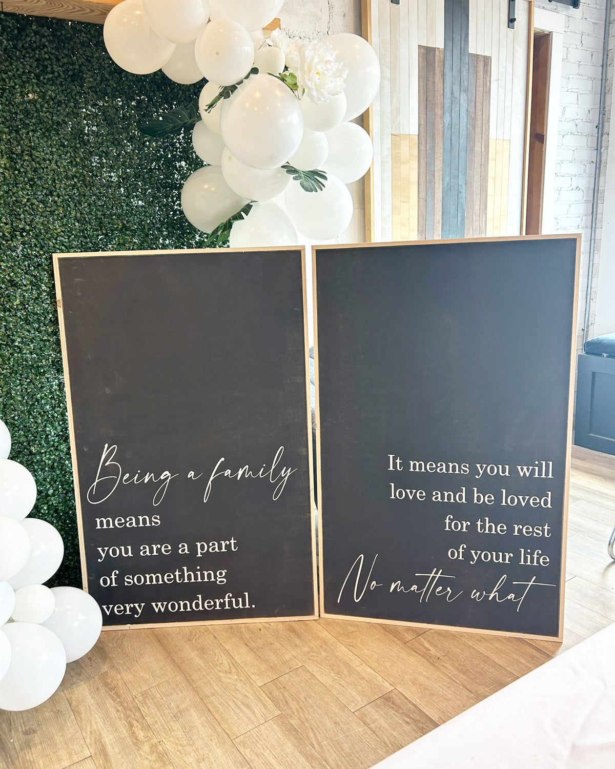 Being a Family set of wood signs / Home decor / wall hanging / signs / large wall art / Modern farmhouse collection Framed wood signs — product image