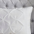 7 Piece Tufted Comforter Set with Hypoallergenic Filling - White