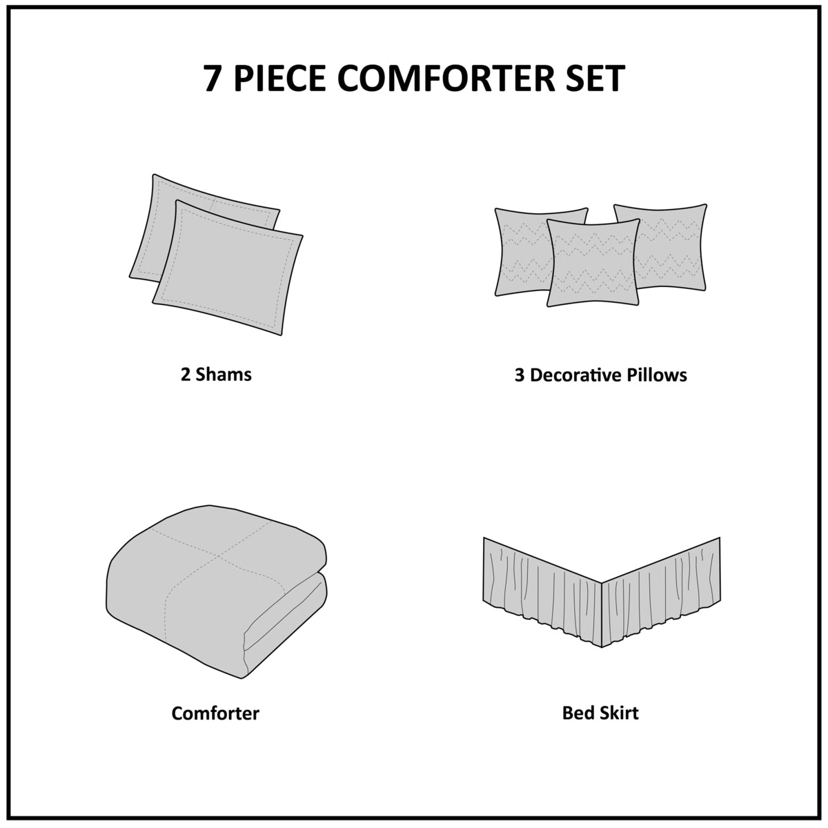 Blue Faux Suede 7 Piece Comforter Set with Coordinated Pillows - California King
