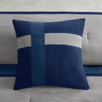 Blue Faux Suede 7 Piece Comforter Set with Coordinated Pillows - California King