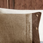 Faux Suede Comforter Set with Decorative Pillows - Brown