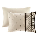 Full/Queen 3 Piece Flax and Cotton Blended Duvet Cover Set with Modern Boho Design