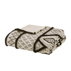 Full/Queen 3 Piece Flax and Cotton Blended Duvet Cover Set with Modern Boho Design