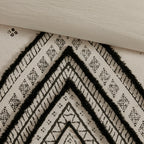 Full/Queen 3 Piece Flax and Cotton Blended Duvet Cover Set with Modern Boho Design