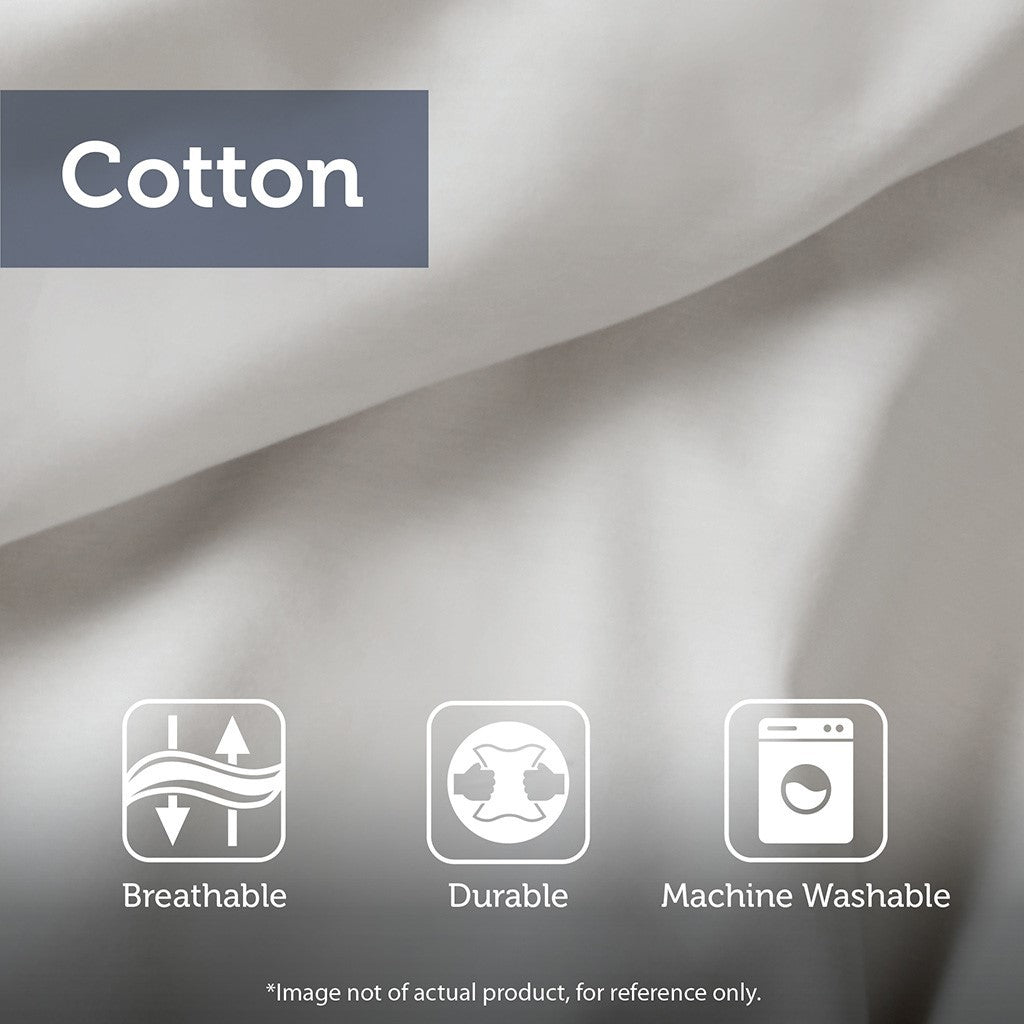 Tufted Cotton Chenille Damask Duvet Cover Set with Shams - Off-White