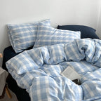 Brown Plaid Duvet Cover Set
