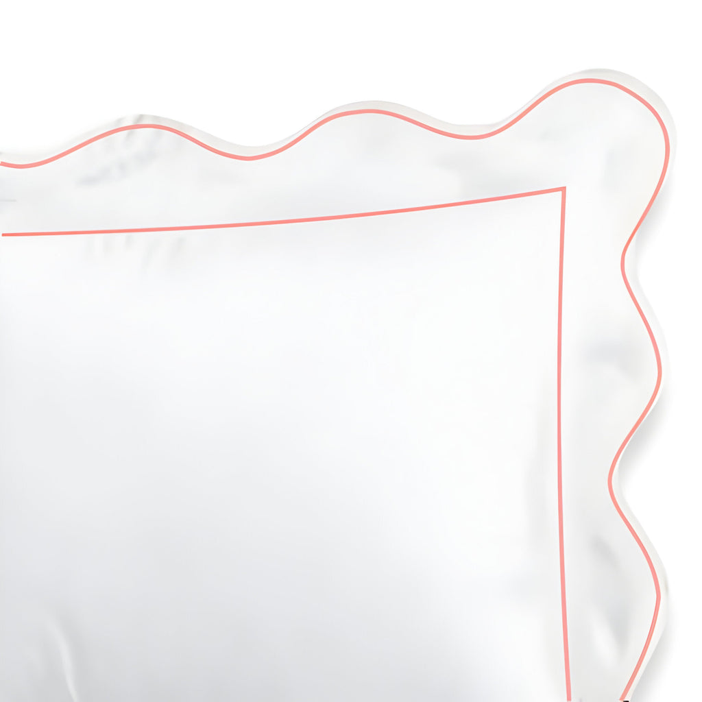 400TC Cotton Scallop Embroidery & Border Sateen Solid Duvet Cover Set