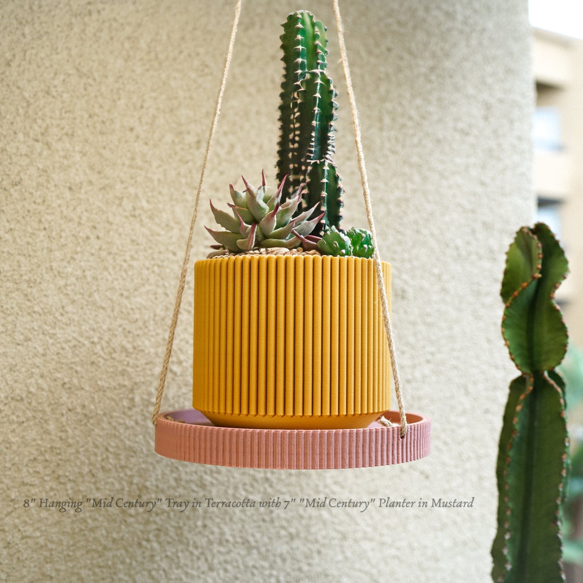 Mid-Century Ribbed Planter