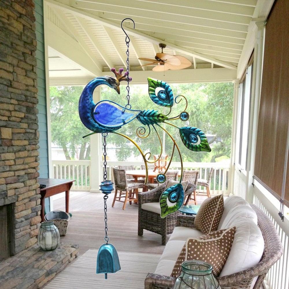 Mobile Hanging Wind Chimes Yard Garden Beauty Peacock Design Large Hanging Home Decor Pendant Outdoor Ornament For Home Garden Decoration Room Decor