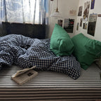 Navy Gingham Duvet Cover Set