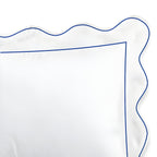 400TC Cotton Scallop Embroidery & Border Sateen Solid Duvet Cover Set