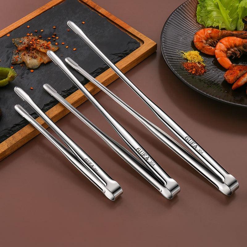 New Stainless Steel Grill Tongs Cooking Utensils For BBQ Baking Silver BBQ Accessories Camping Supplies Kitchen Serving Tongs for Cooking Grillin — product image
