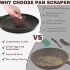 Pan Scraper Pot Scraper Plastic for Cast Iron Cookware 6 Pcs Brown