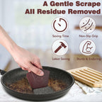 Pan Scraper Pot Scraper Plastic for Cast Iron Cookware 6 Pcs Brown