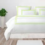 400TC Cotton Classic Embroidery Sateen Solid Duvet Cover Set