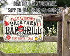 Personalized - Backyard Bar and Grill - Metal Sign