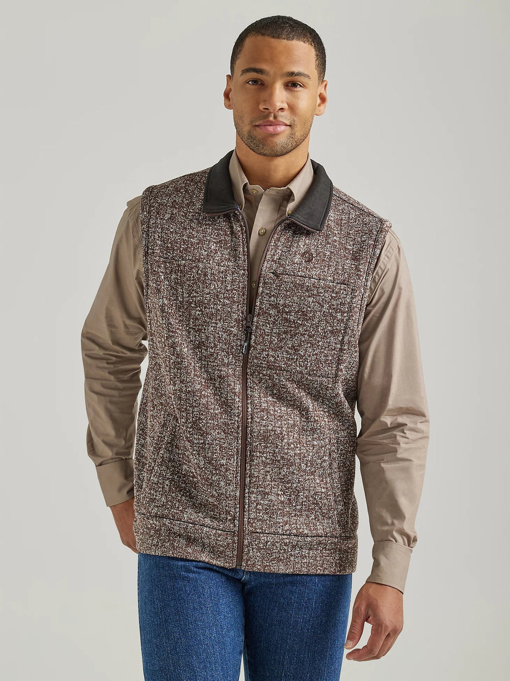 Wrangler - Men's George Strait Zip Front Knit Vest - 112334103