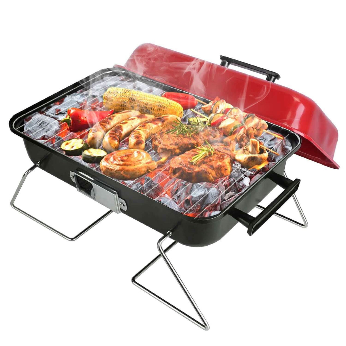 Portable Charcoal Tabletop Grill with Lid — product image