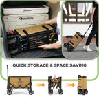 220lbs Foldable Utility Wagon with 360° Swivel Wheels