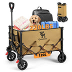 220lbs Foldable Utility Wagon with 360° Swivel Wheels