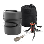 Ultra-Light Aluminum Camping Cookware Set with Nestable Design Handle