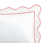 400TC Cotton Scallop Embroidery & Border Sateen Solid Duvet Cover Set