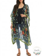 Karen Kane Womens Textured Floral Kimono, OS