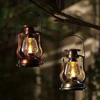 Retro Kerosene Lamp LED Horse Lantern Outdoor Waterproof Portable Rechargeable Solar Powered Flame Light — product image