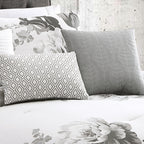 Black and White Floral Comforter Set with Reversible Backing - 7 Piece