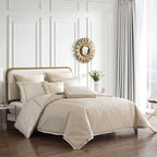 Rings 7 PC Reversible Matte Satin Comforter Set with Circle Quilting - Matte Satin