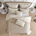 Rings 7 PC Reversible Matte Satin Comforter Set with Circle Quilting - Matte Satin