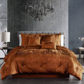 Spice Crinkle Velvet Comforter Set with Coordinating Pillows - 7 Piece