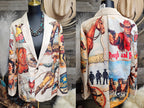 Baha Ranch Old West Cowboy Western Cowgirl Vintage Retro Women's Blazer