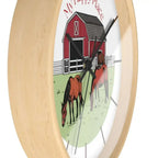 My Happy Place Rustic Wall Clock for Horse Lovers, Western Wall Decor