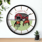My Happy Place Rustic Wall Clock for Horse Lovers, Western Wall Decor — product image