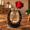 Horse shoe Flower Mason Jar Vase (jar not included)