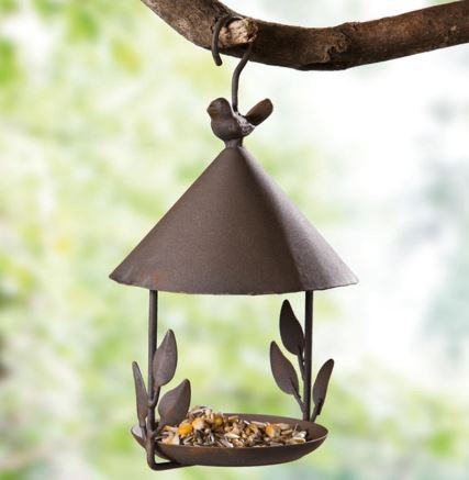 Rustic Hanging Bird Feeder – Decorative Iron Garden Feeder