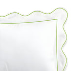 400TC Cotton Scallop Embroidery & Border Sateen Solid Duvet Cover Set