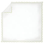 400TC Cotton Scallop Embroidery & Border Sateen Solid Duvet Cover Set