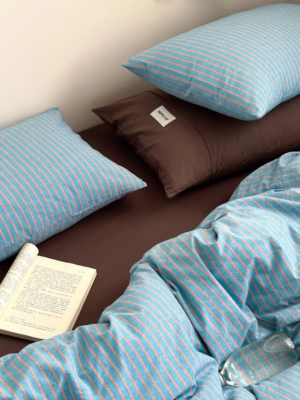 Blue Striped Duvet Cover Set