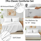 Sleepdown Bed in a Bag 7 Pcs Microfiber Comforter Set with Soft & Cozy Feel