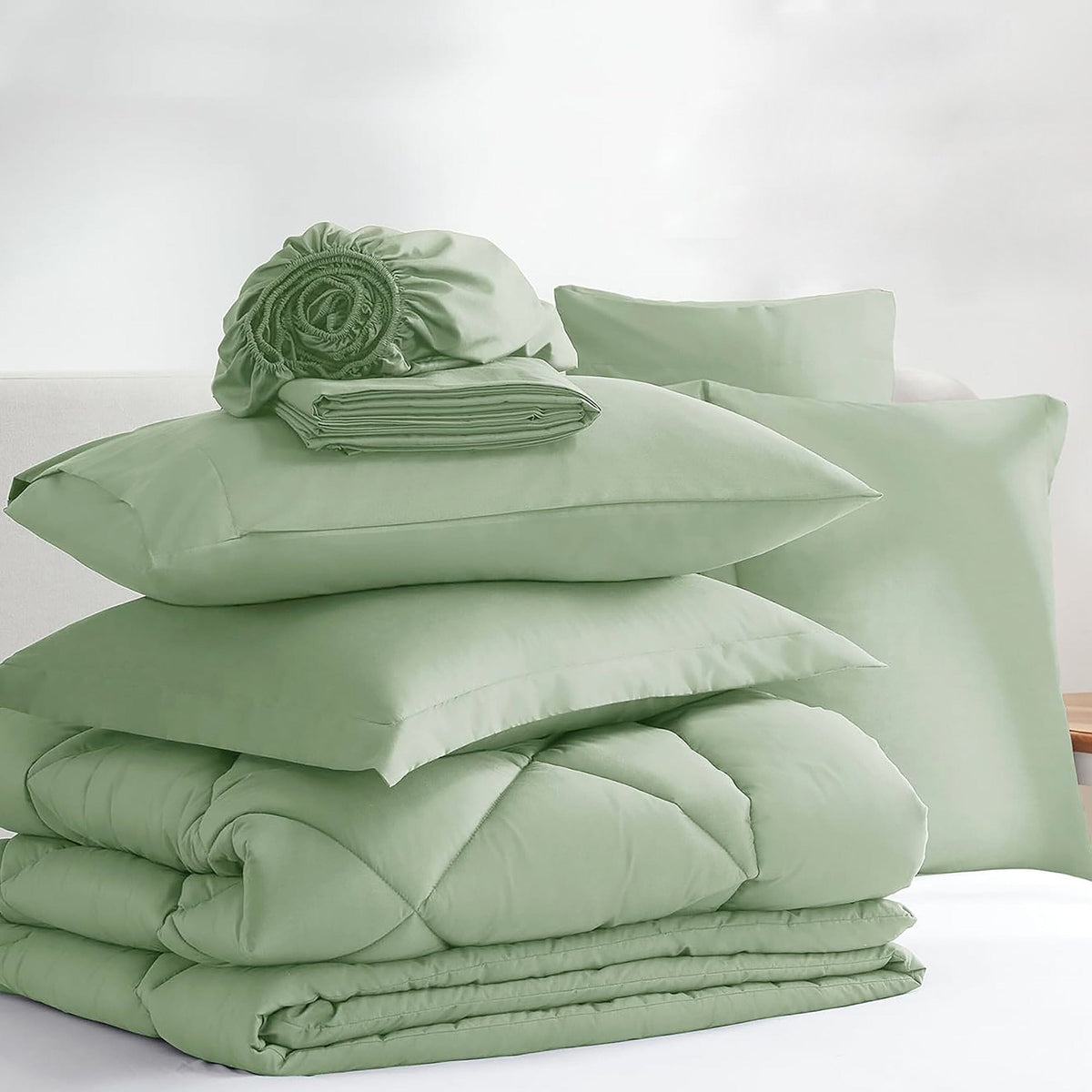 Sleepdown Bed in a Bag 7 Pcs Microfiber Comforter Set with Soft & Cozy Feel