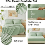 Sleepdown Bed in a Bag 7 Pcs Microfiber Comforter Set with Soft & Cozy Feel