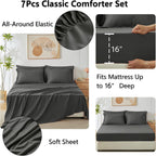 Sleepdown Bed in a Bag 7 Pcs Microfiber Comforter Set with Soft & Cozy Feel