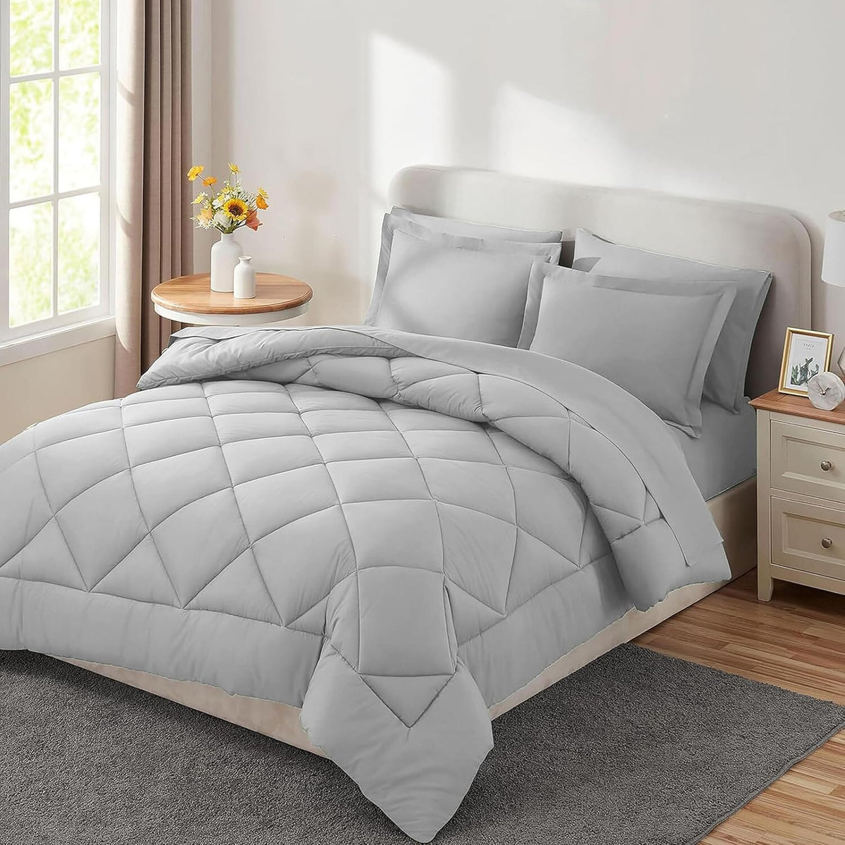 Sleepdown Bed in a Bag 7 Pcs Microfiber Comforter Set with Soft & Cozy Feel